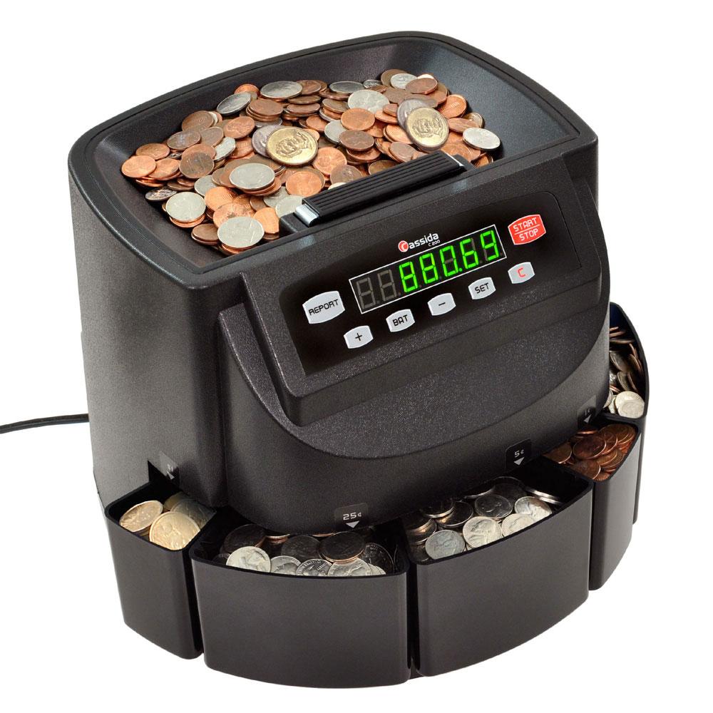 High Speed Coin Counter, Counter Sorter 2000 Coins/Min Heavy Duty Bank  Grade Coin Sorter with Large Hopper Total Value Coin Counter Machine